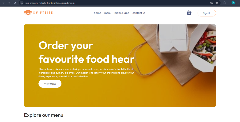 Food Delivery Website Preview